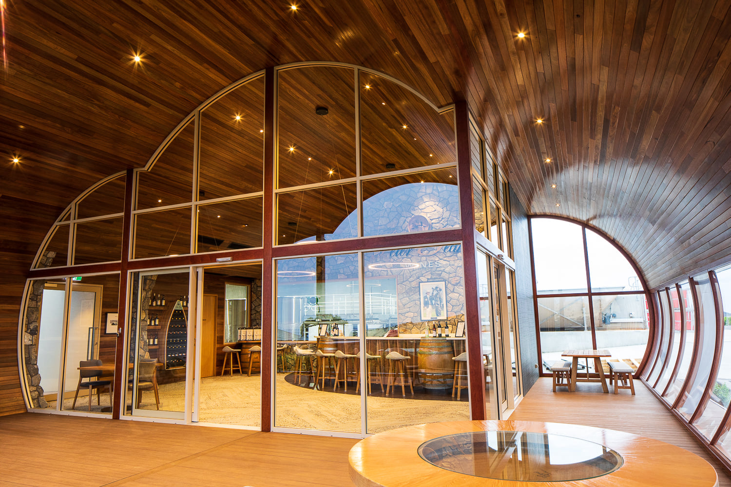 teak cellar door for commercial fitout